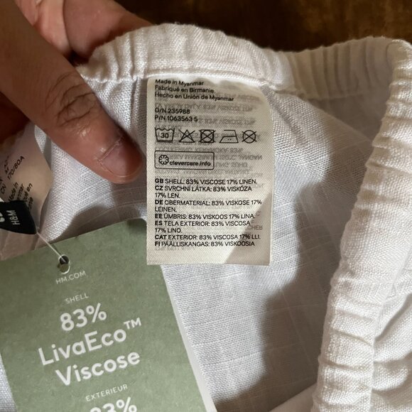 NWT White wide leg travel vacay linen pants resort tropical beach - Picture 6 of 10